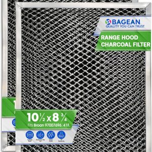 Stove Hood Vent Filter 10.5" x 8.8" 41F 97007696 Fit's Nutone & Broan Range Hood Filter Replacement for Ductless Exhaust Fan - Mesh Screen Filters Grease & Carbon Freshens Kitchen Oven Air (2-Pack)