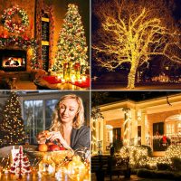 Extra-long 288FT 800LED Solar Fairy String Lights, 4-Pack 72FT 200 LED Outdoor Twinkle Lights Waterproof, 8 Lighting Modes, Warm White Copper Wire Lights for Deck Backyard Tree Garden Fence Pool Party - Image 7