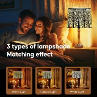 Large Lamp Shade, Metal Lampshade, drum lamp shades,replacement lamp shades For Table Lamp Floor Lamps,Gothic Style Lamp Shade,12x14x10 inches, Tree Pattern Design, Black and Bronze. - Image 9