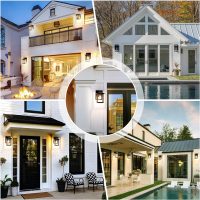 Outdoor Wall Lantern, Exterior Waterproof Wall Sconce Light Fixture, Black Front Door Mounted Lighting with Clear Glass, Anti-Rust Porch Lamp - Image 4
