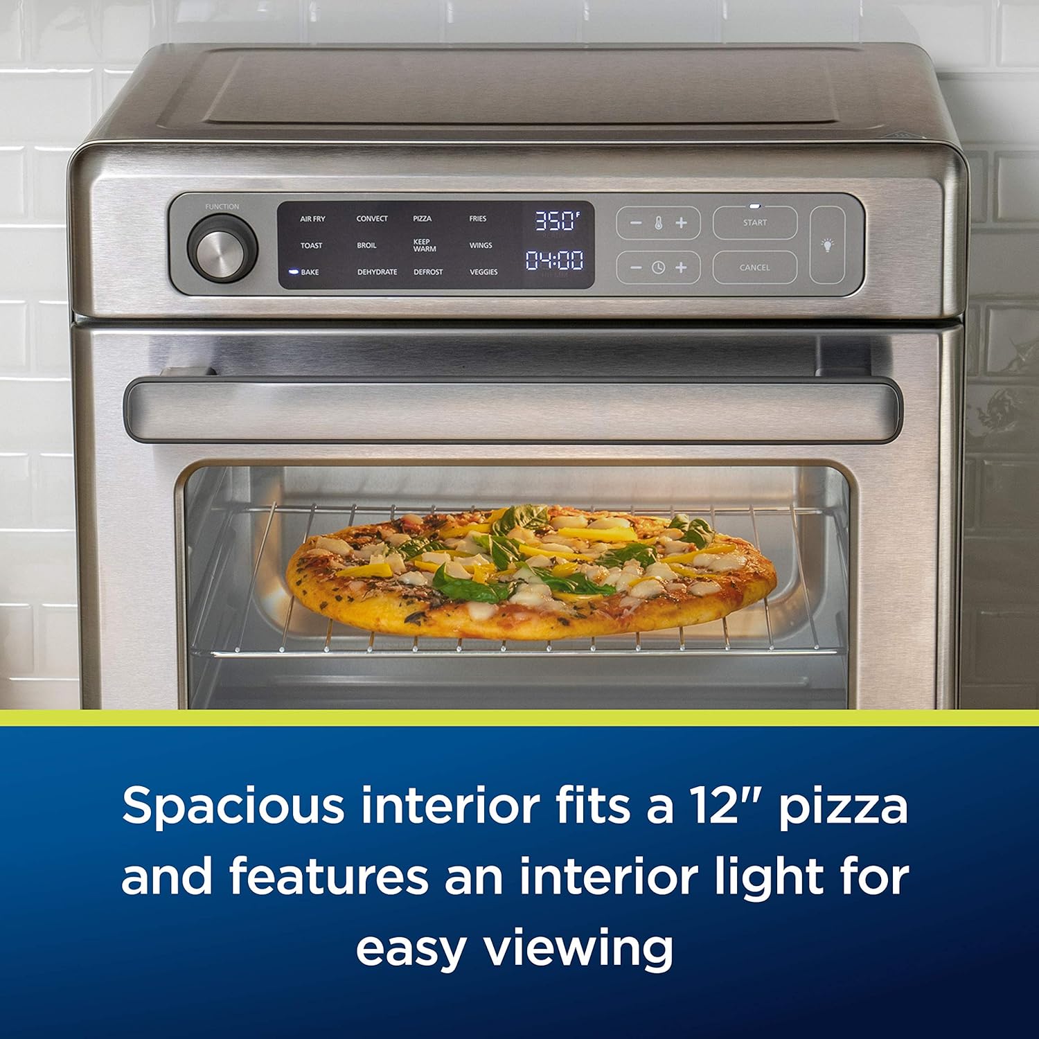Oster Digital Air Fryer Oven with RapidCrisp, Stainless Steel, 12-Function Countertop Oven with Convection - Image 5