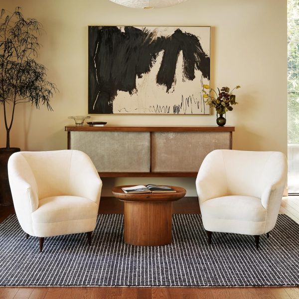 Rugs USA 6x9 Melrose Checked Wool Indoor Area Rug, Contemporary Farmhouse Charcoal/Ivory for Living Room, Bedroom, Office, Entryway, Hallway