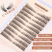 Natural Lash Clusters Wispy Eyelash Clusters C Curl Left&Right Cluster Eyelashes Extensions 180pcs Cluster Lashes DIY Individual Lash Extension Thin Band Cat Eye Lashes by TOOCHUNAG - Image 3