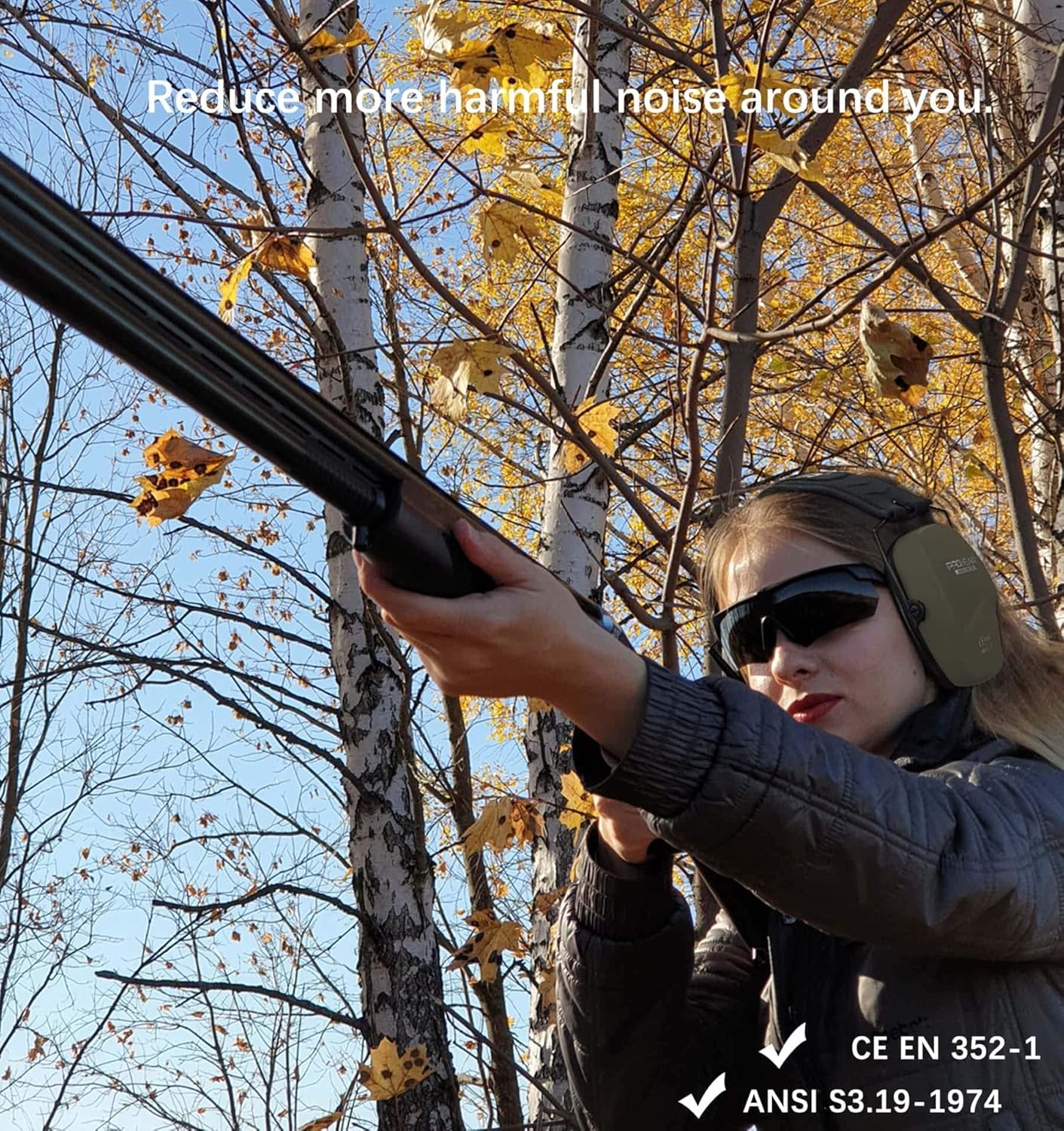 PROHEAR 016 Shooting Ear Protection Earmuffs 2 Pack, NRR 26dB for Gun Range, Hunting -Black and Green - Image 6