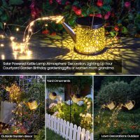 Outdoor Solar Metal Watering Can Small Hanging Decorative Waterproof Lights for Garden Decor, Yard Lights, Outside Patio Lawn, Gifts for Mom Grandma Women Birthday,1 pack, Warm White - Image 2