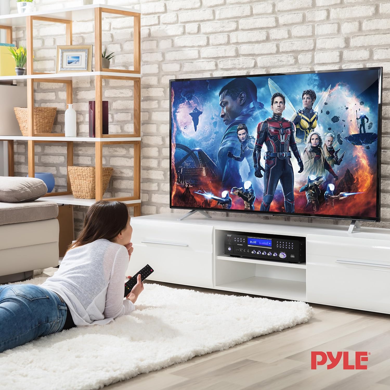 Pyle 4-Channel Wireless Bluetooth Power Amplifier - 1000W Stereo Speaker Home Audio Receiver w/ FM Radio, USB, Headphone, 2 Microphone w/ Echo, Front Loading CD DVD Player, LED, Rack Mount - PD1000BA - Image 8