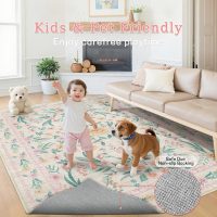 5x7 Pink Floral Nursery Rug,Pink Rugs for Bedroom Girls,Machine Washable Non Slip Soft Faux Wool Carpet,Cute Boho Indoor Area Rugs for Kids Room or Playroom - Image 3