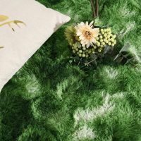 DweIke Fluffy Dark Green Rugs for Bedroom Living Room, 3x5 Feet Soft Plush Shaggy Tie-Dyed Forest Moss Green Girls Boys Kids Rug, Non-Slip and Machine Washable Carpet for Dorm Nursery Decor - Image 3