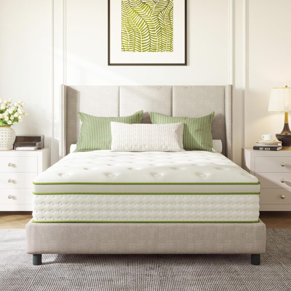 King Mattress, 14 Inch King Hybrid Mattress with Individually Pocket Innerspring for Cooling Motion Isolation & Silent Sleep, Pressure Relief, Edge Support,Medium Firm