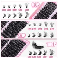 Fluffier Lash Clusters Thick Volume Lash Extension 10-18mm Cluster Eyelash Extensions DIY Individual Lashes Wispy at Home Pestañas Pelo a Pelo by ALPHONSE (60D+80D+100D, 300pcs) - Image 3