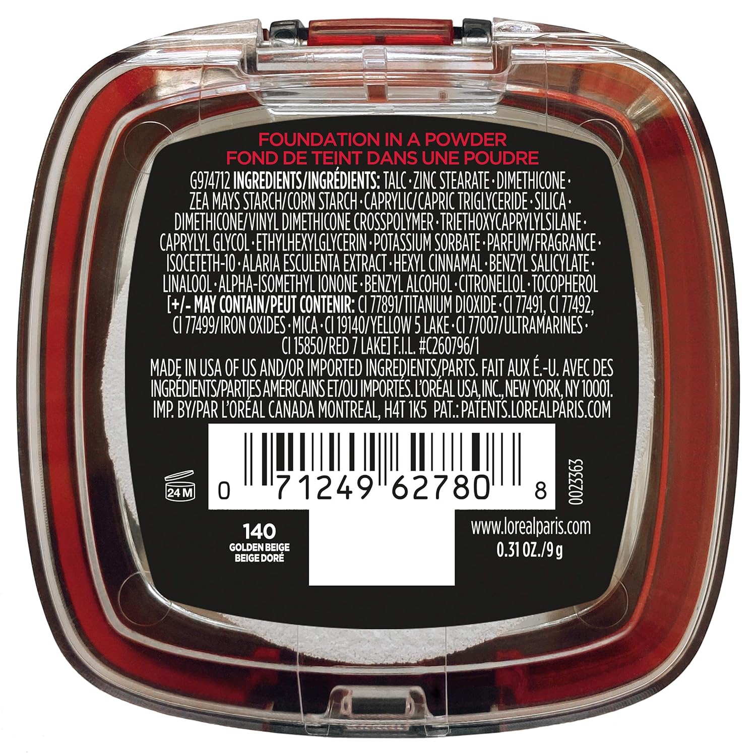 L'Oreal Paris Makeup Infallible Fresh Wear Foundation in a Powder, Up to 24H Wear, Waterproof, Golden Beige, 0.31 oz. - Image 2