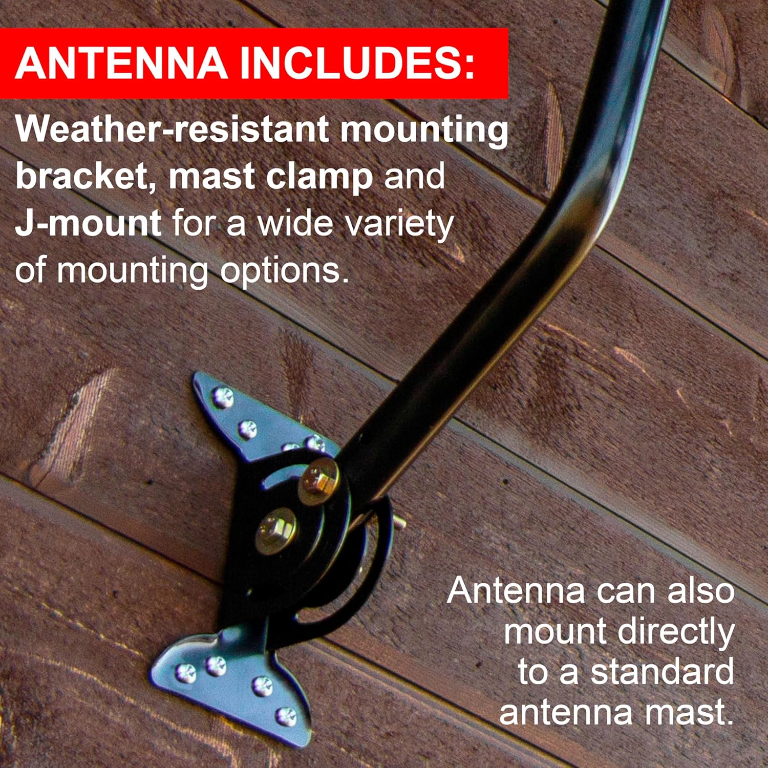 GE Outdoor HD Digital TV Antenna, Long Range Smart TV Antenna, Supports 4K 1080P HD Smart TV VHF UHF, J Mount Included for Attic or Outdoor, Weather Resistant, 29884 - Image 7