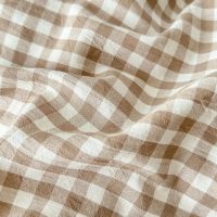 LifeTB Queen Comforter Set Tan Gingham Comforter Modern Style Beige Plaid Comforter Set 3 Pieces Fluffy Grid Checkered Comforter with 2 Pillowcases Boho Gingham Bedding Set Queen Size - Image 7