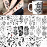 64 Sheets Long Lasting Flower Temporary Fake Tattoos For Women Arm Neck, Jellyfish Sunflower Moon Rose For Adults Girl, 3D Temp Realistic Snake Tatoo Stickers Serpent Peony Floral Kids - Image 5