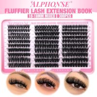 Fluffier Lash Clusters Thick Volume Lash Extension 10-18mm Cluster Eyelash Extensions DIY Individual Lashes Wispy at Home Pestañas Pelo a Pelo by ALPHONSE (60D+80D+100D, 300pcs) - Image 2