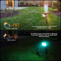 Solar Outdoor,40 LEDs Color Changing RGB Solar Landscape Path Lights,USB & Solar Powered Multicoloured Spotlights,14 Colors Auto Cycling Spotlights for Yard,Garden,2 Pack - Image 8