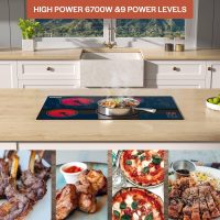 Empava Electric Cooktop, 30 inch 4 Burners, Built in Radiant Stove, Including Dual Zone Element, Ceramic Glass Smooth Surface in Black, ETL Certified, All Kinds of Cookware, 220-240V, No Plug - Image 3