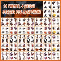 156 PCS Halloween Temporary Tattoos for Kids in 52 Unique Designs - 2 Inch Bulk Halloween Assorted Waterproof Fake Pumpkin Temp Tattoo Sticker for Boys Girls Goody Bag Stuffers Prizes Party Favors - Image 4