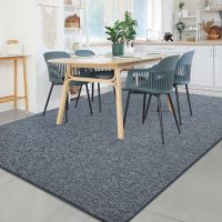 Chicrug Modern 3x5 Area Rugs for Bedroom Living Room, Memory Foam Low-plie Carpet Rug for Kids Playroom, Indoor Floor Rug for Bedside Dorm Dining Room Home Decor, Dark Blue and White - Image 6