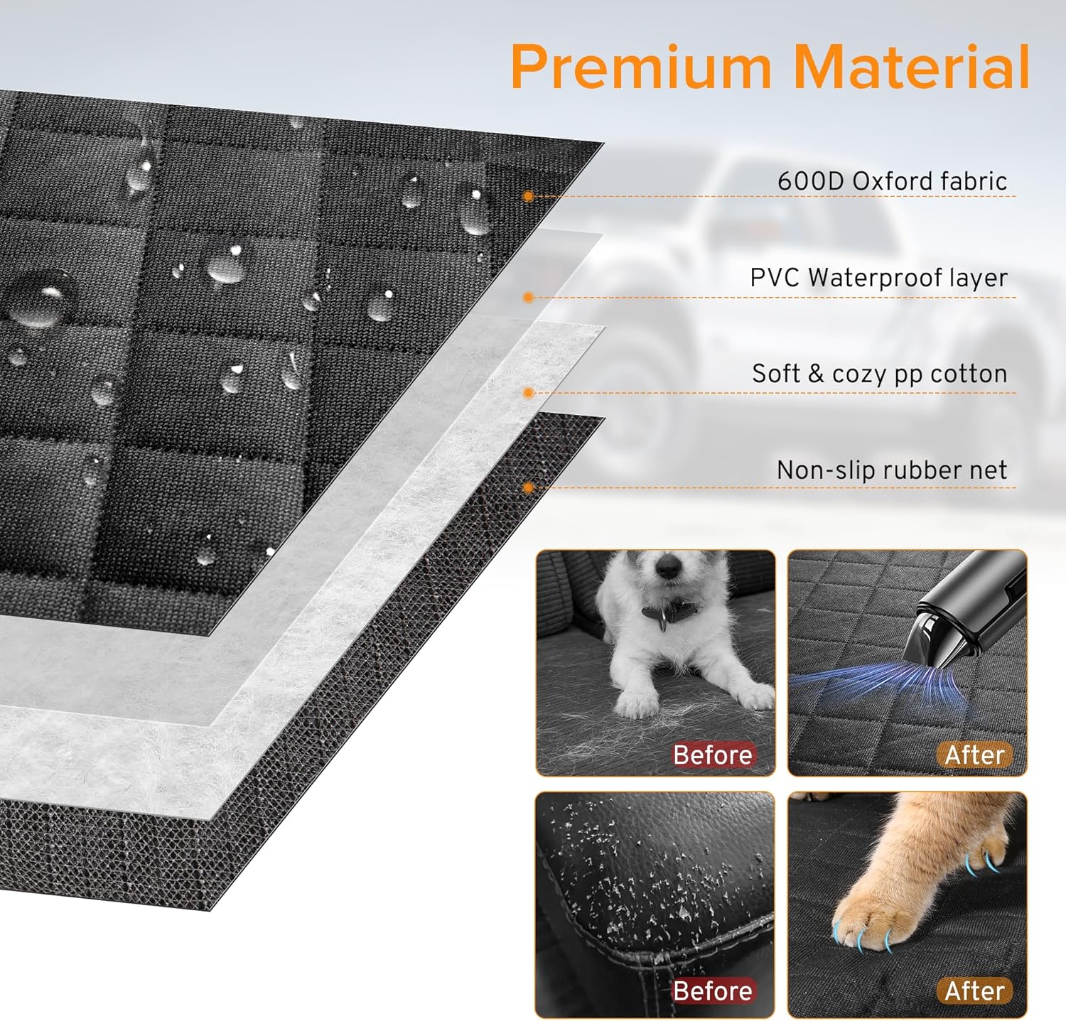 Dog Car Seat Cover for Back Seat Compatible with Honda CRV CR-V HRV HR-V Accessories, Waterproof Non-Slip Pet Bench Backseat Covers 2026 New - Image 4