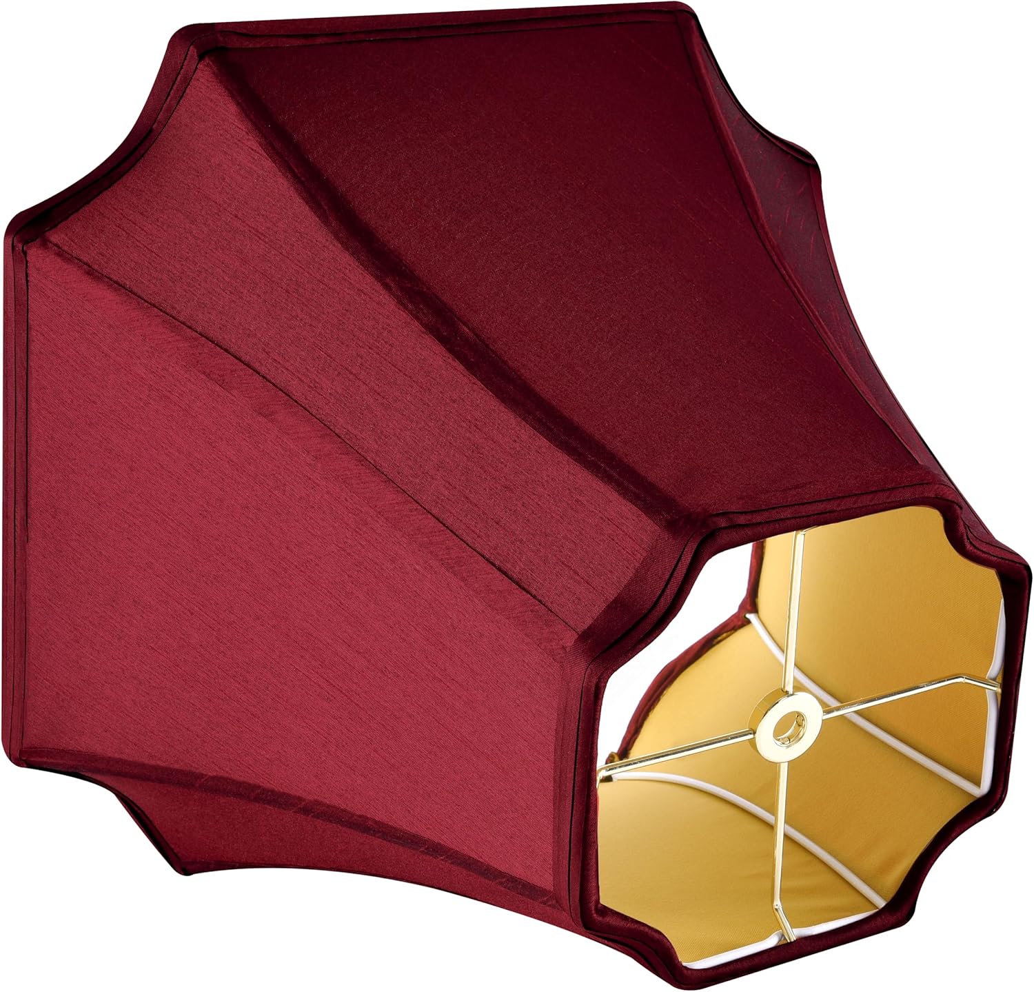 GO&SO 13.2" Medium Burgundy Lampshades Red,Square Cut Corner Lamp Shades for Floor and Table Lamps, 6.5x13.2x10.6", Burgundy, Natural Lampshade Replacement, Easy Assembly Required (Set of 2) - Image 6