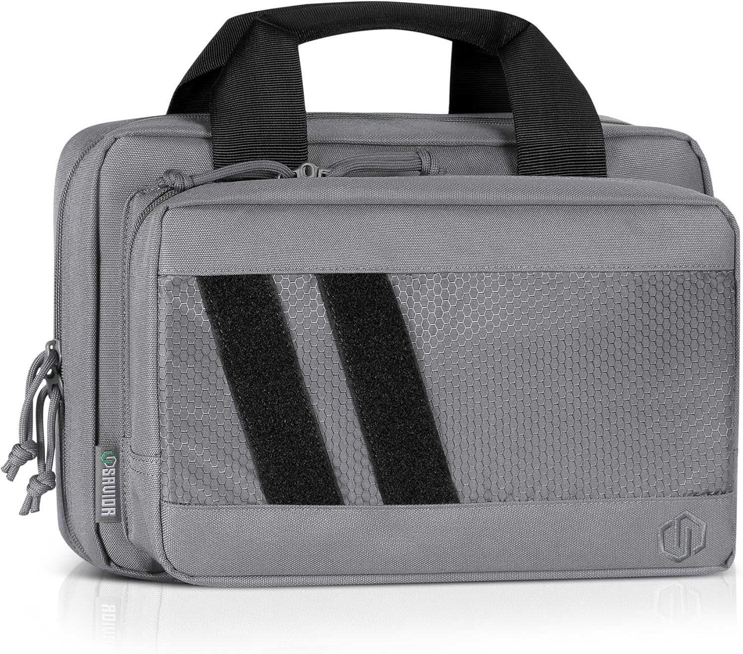 Savior Equipment Specialist Series Tactical Double Scoped Handgun Firearm Case Pistol Bag for Outdoor Hunting Shooting Range, Lockable Compartment, Additional Magazine Storage Slots