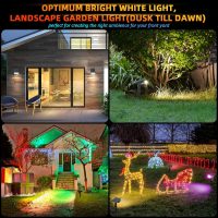 Solar Outdoor,40 LEDs Color Changing RGB Solar Landscape Path Lights,USB & Solar Powered Multicoloured Spotlights,14 Colors Auto Cycling Spotlights for Yard,Garden,2 Pack - Image 7