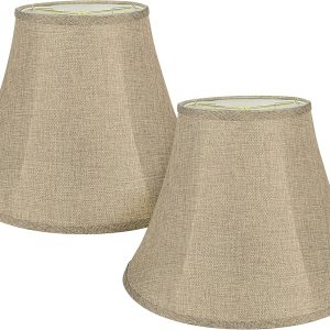 Aspen Creative 38001A Collapsible Traditional Handsewn Bell Shape Spider Construction Lamp Shade in Wheat, 9" Top x 18" Bottom x 13" Slant Height