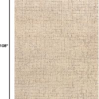 Rugs USA 6x9 Melrose Checked Wool Indoor Area Rug, Contemporary Farmhouse Cream for Living Room, Bedroom, Office, Entryway, Hallway - Image 2