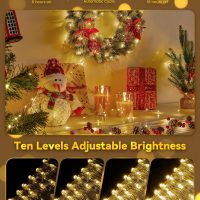Minetom Fairy Lights Battery Operated with Remote, 33Ft 100 LED Waterproof String Lights Indoor Outdoor, Starry Twinkle Light for Christmas Home Bedroom Wedding DIY Centerpiece Decor - Image 4