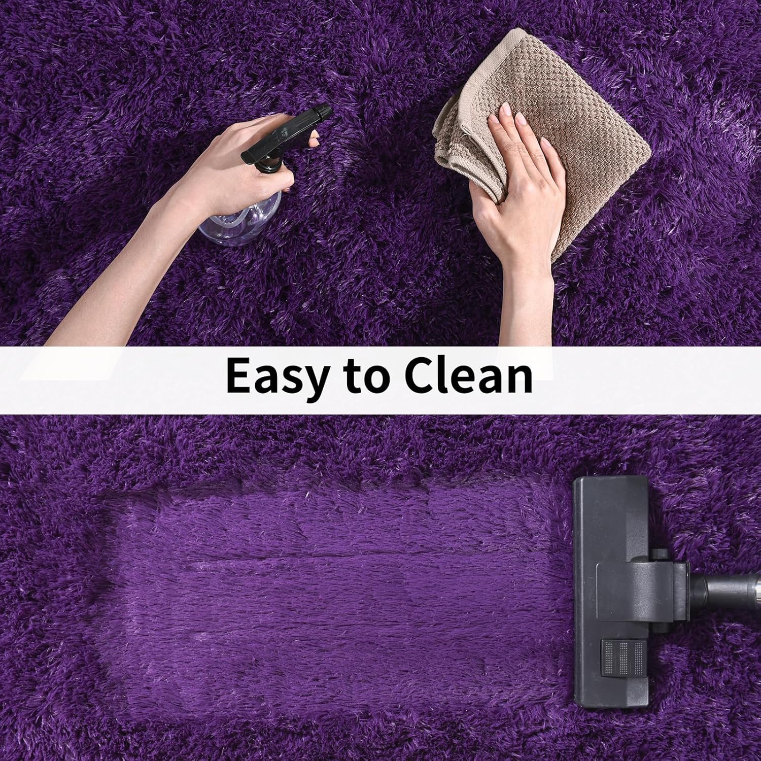 Soft Shag Rugs for Bedroom, 4x6 Purple Fluffy Shaggy Rugs for Living Room Nursery, Luxury Modern Plush Carpet Girls Boys Kids Room Dorm Indoor Home Decor, Upgrade Non-Slip - Image 8