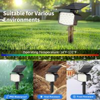 Solar Spot Lights Outdoor Waterproof Adjustable Solar Powered Landscape Lights for Yard 3 Long Time Lighting Modes Spotlights for Pathway Garden Outside Wall Pool Porch- 10 Pack, Cool White - Image 4