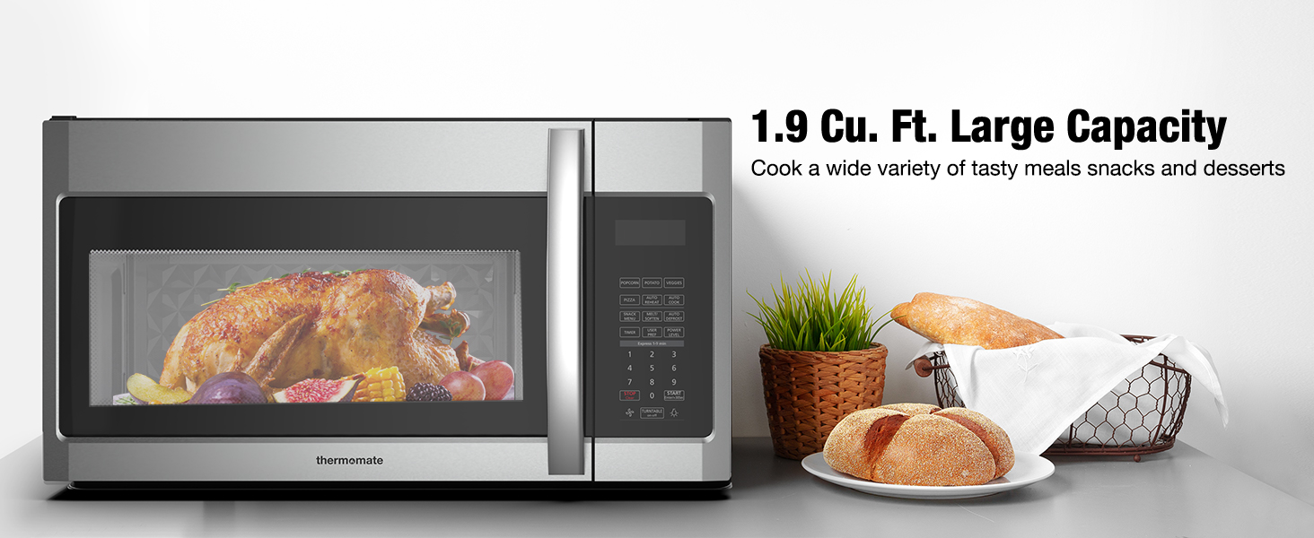 1.9 CU.FT. large capacity