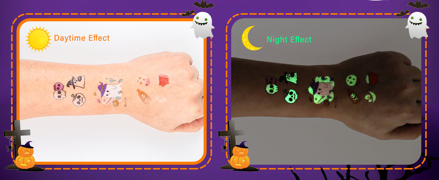 glow in the dark halloween tattoos