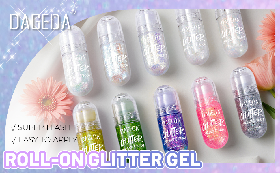 roll on body glitter gel
