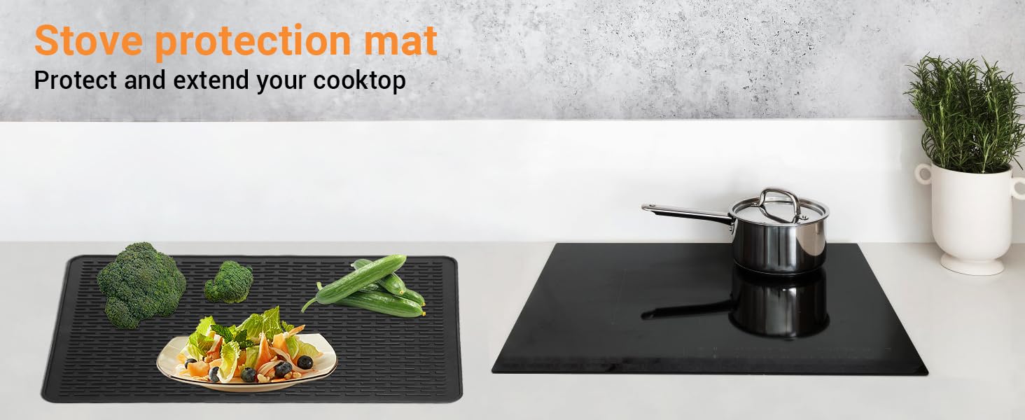 home essentials silicone stove mat for glass top stove kitchen accessories heat resistantmatportable