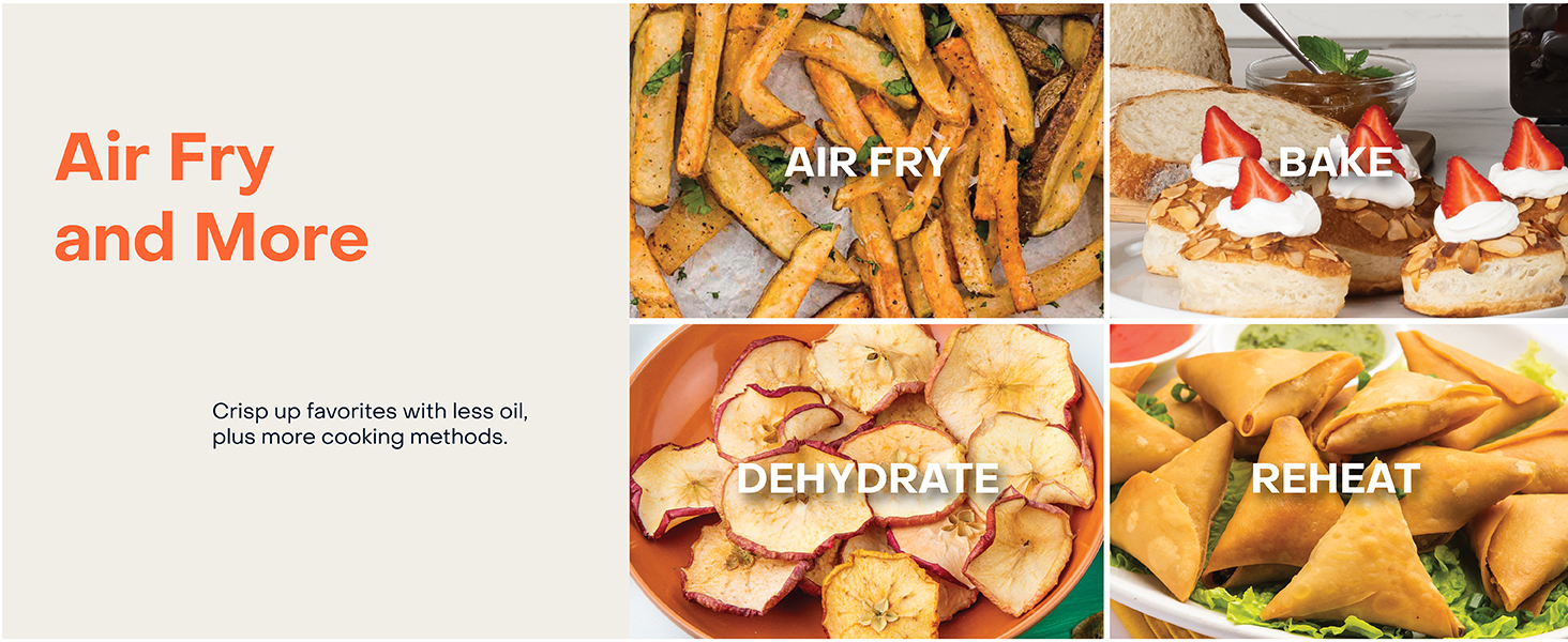 Convection Air Fryer, Countertop Oven for Baking, Roast, Steam, Dehydrate, Pizza