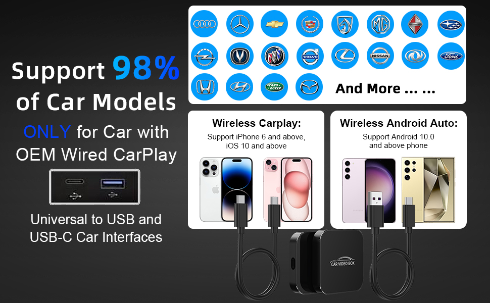 Wireless Carplay Adapter and Android Auto Wireless Adapter