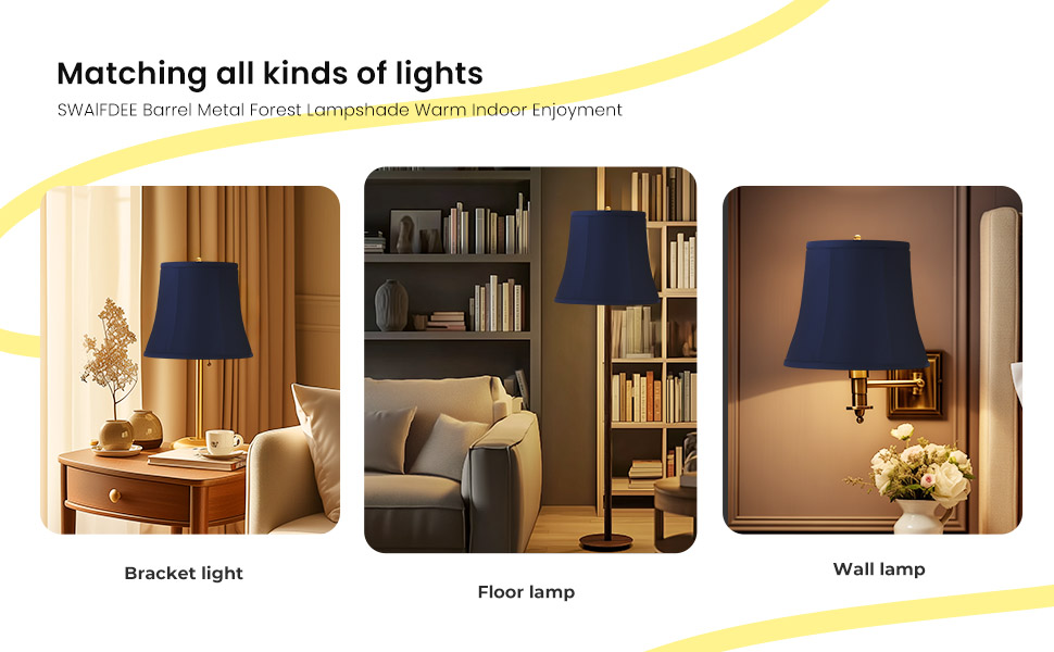 LLA-S2207-SW 2 Pack Gray-Blue Fabric Medium Drum Lamp Shades