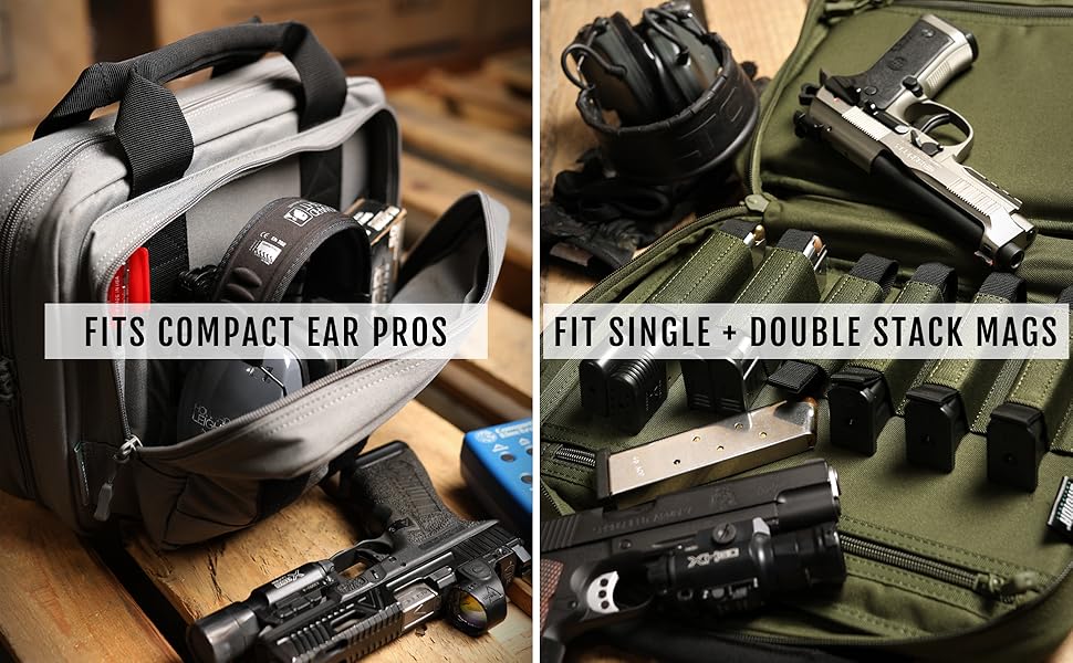 Work With Compact Ear Protection Fit Single Double Stack Pistol Magazine