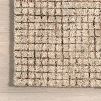 Rugs USA 6x9 Melrose Checked Wool Indoor Area Rug, Contemporary Farmhouse Cream for Living Room, Bedroom, Office, Entryway, Hallway - Image 4