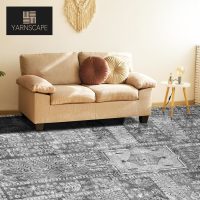 Vintage 3' x 5 ' Washable Area Rug - Stylish Indoor Rug for Living, Dining or Bedroom - Lightweight Carpet with Non-Slip Backing - Foldable for Easy Placement and Maintenance - Grey - Image 3