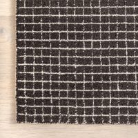 Rugs USA 6x9 Melrose Checked Wool Indoor Area Rug, Contemporary Farmhouse Charcoal/Ivory for Living Room, Bedroom, Office, Entryway, Hallway - Image 5