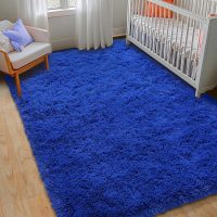 Blue Fluffy Area Rug for Bedroom, 4x5.9 Feet Shag Rugs for Living Room, Kids Rooms Boys Room Nursery, Soft and Comfy, Fuzzy Carpet Teen Dorm Home Decor Aesthetic, Upgrade Non Slip - Image 4