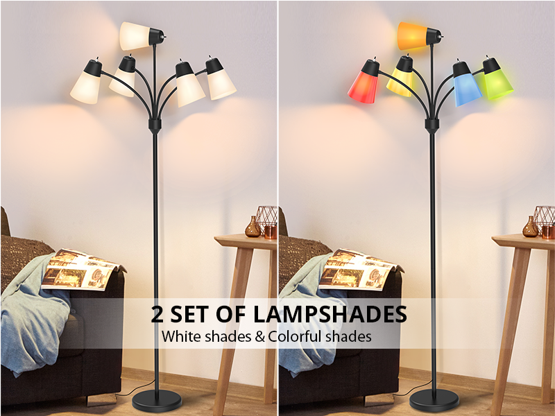 multi arm floor lamp 5 head floor lamp