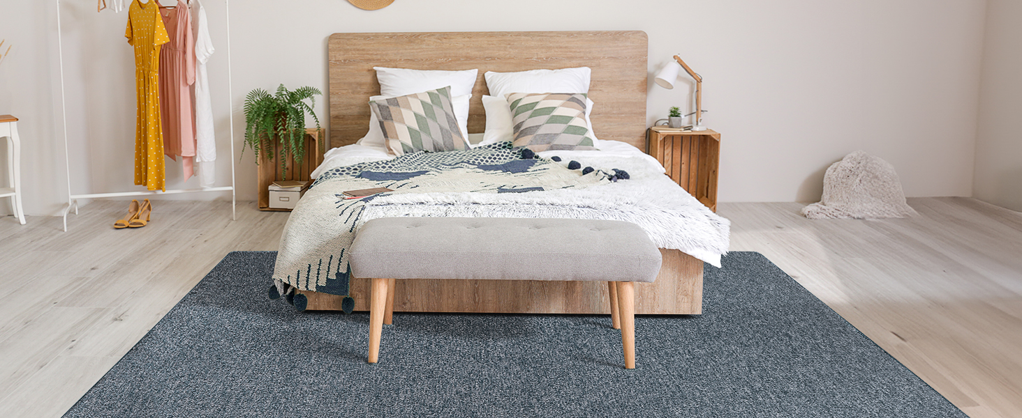 bedroom runner area rugs for living room kids room blue white shag carpet low plie rug home decor