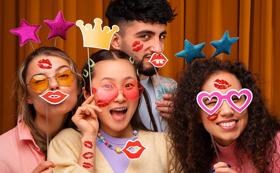 Bright Red Lip Print Temporary Tattoo Sticker Valentines Day Tattoos Kiss Tattoo