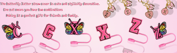 Butterfly letter straw cap