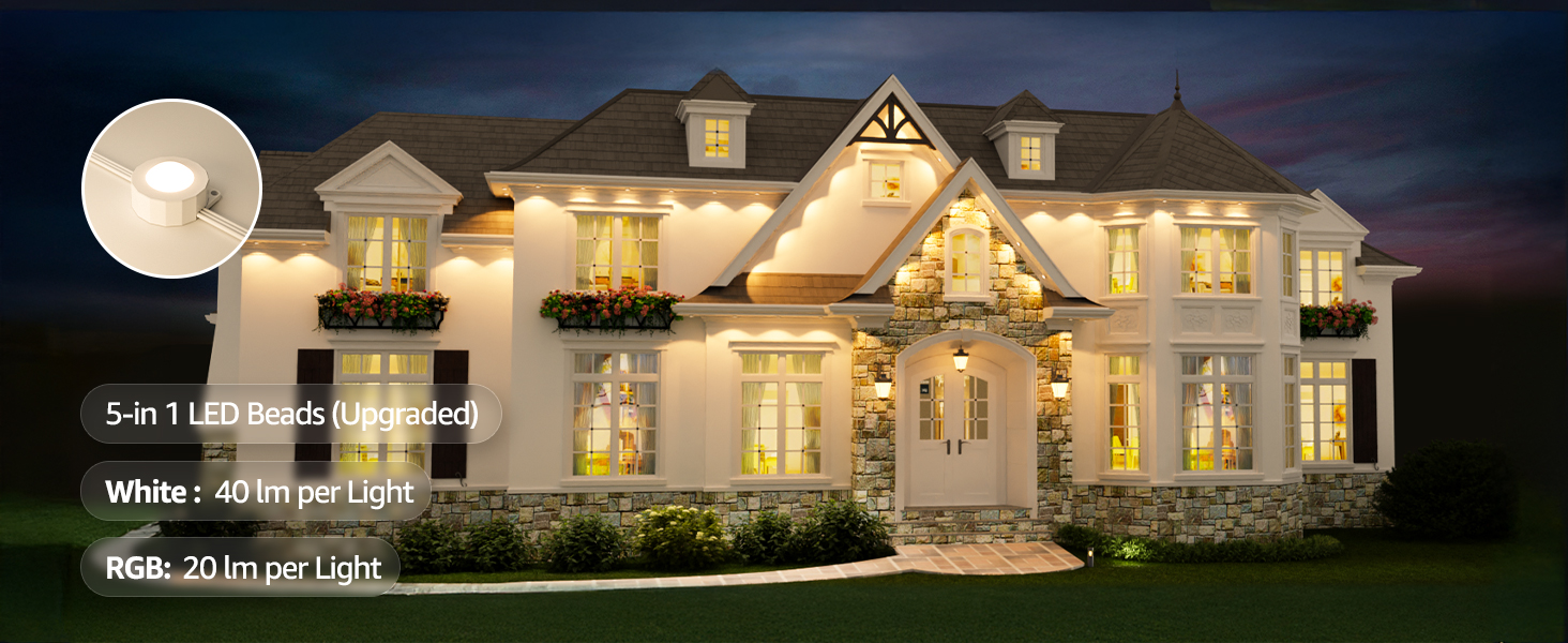 warm white permanent outdoor lights