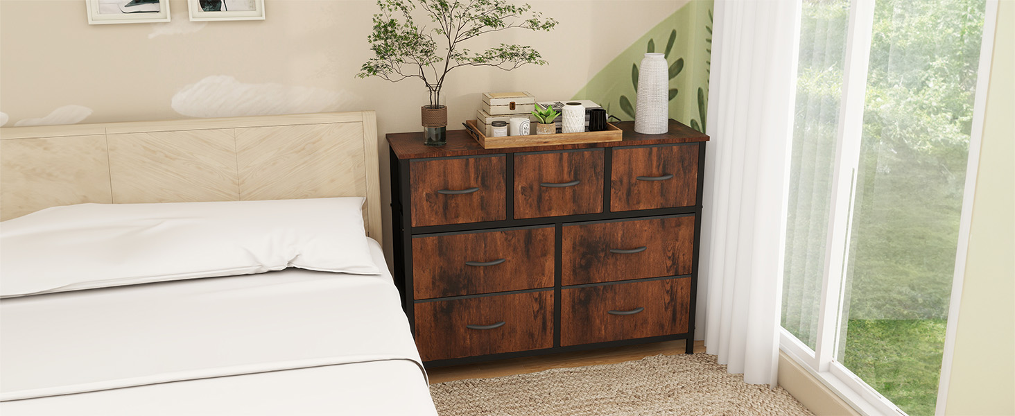 7 Drawers Dresser for Bedroom